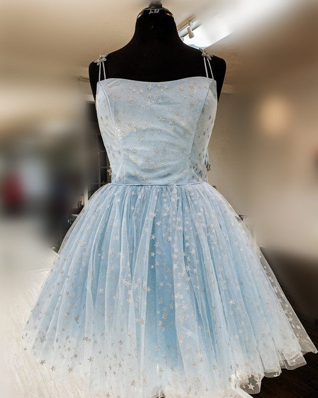 Light Blue Homecoming Dresses 2022 Sparkly Star Dress – Lisposa