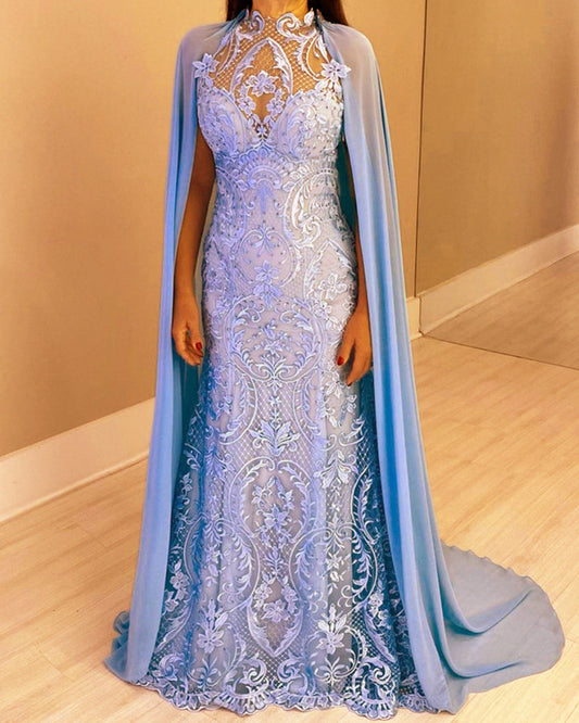 Blue Wedding Mermaid Dress For Older Brides
