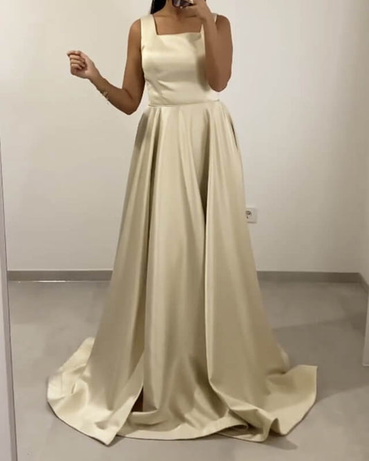 Light Champagne Satin Bridesmaid Dresses