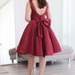 Short Bridesmaid Dresses Satin Bow Back