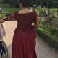 Lace Long Sleeves Bridesmaid Dresses Chiffon Floor Length