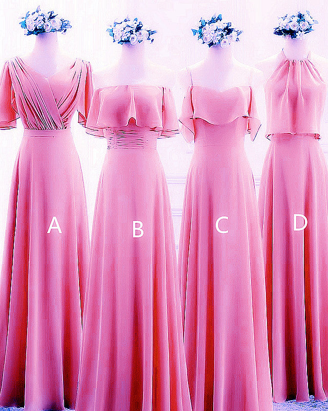 Mixed Style Beach Bridesmaid Dresses Chiffon