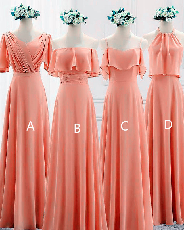 Mixed Style Beach Bridesmaid Dresses Chiffon