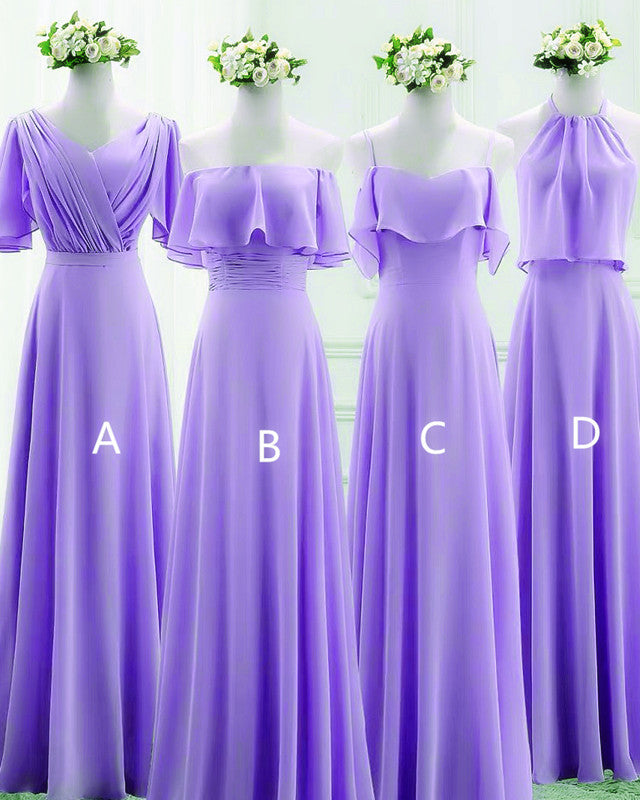 Mixed Style Beach Bridesmaid Dresses Chiffon