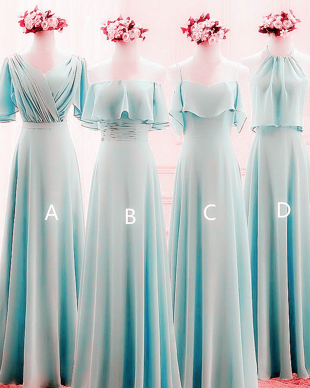 Mixed Style Beach Bridesmaid Dresses Chiffon