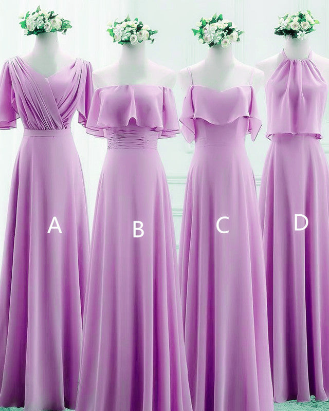 Mixed Style Beach Bridesmaid Dresses Chiffon