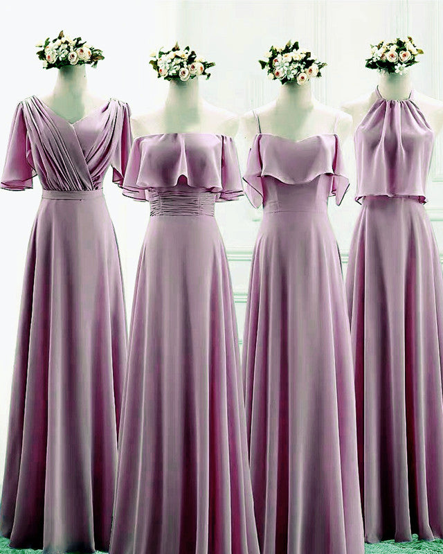 Mixed Style Beach Bridesmaid Dresses Chiffon