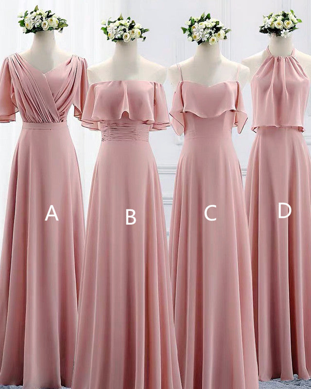 Mixed Style Beach Bridesmaid Dresses Chiffon