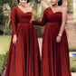 One Shoulder Floor Length Bridesmaid Dresses With Sleeves