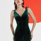 Mermaid Velvet V Neck Empire Bridesmaid Dresses
