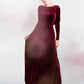 Sleeved Velvet Formal Dresses With Lace Back
