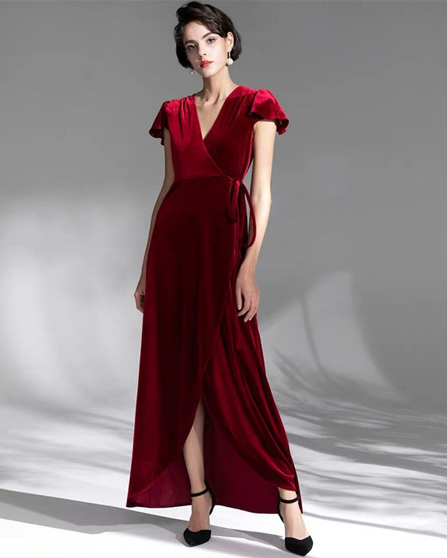 Burgundy Bridesmaid Dresses Velvet