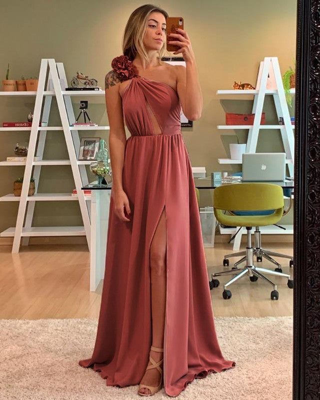 Cinnamon Rose Bridesmaid Dresses One Shoulder