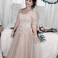 Elegant Tulle Bridesmaid Dresses With Lace Sleeves