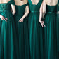 Emerald Green Tulle Bridesmaid Dresses Mismatched