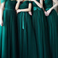 Emerald Green Tulle Bridesmaid Dresses Mismatched
