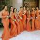 Burnt Orange Bridesmaid Dresses Mermaid