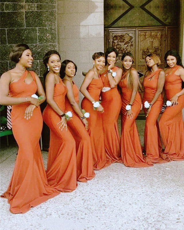 Burnt Orange Bridesmaid Dresses Mermaid