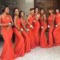 Orange Bridesmaid Dresses One Shoulder