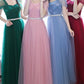 Tulle Cap Sleeves Bridesmaid Dresses Color Mismacthed