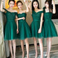 Short Green Bridesmaid Dresses Mismatched