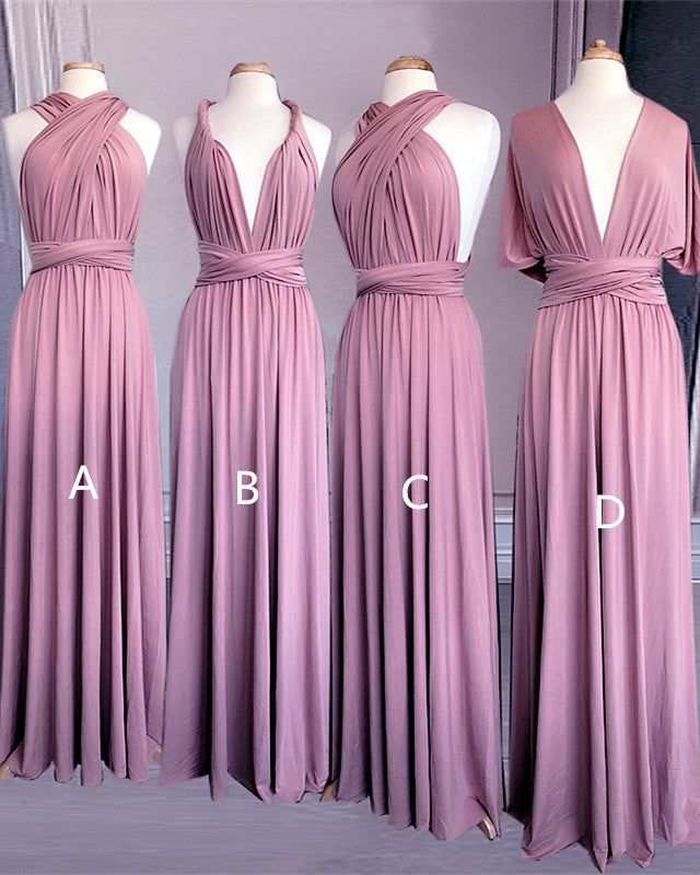Dusty Rose Bridesmaid Dresses Convertible Chiffon Infinity Dress