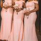 Mermaid Cold Shoulder Bridesmaid Dresses Satin