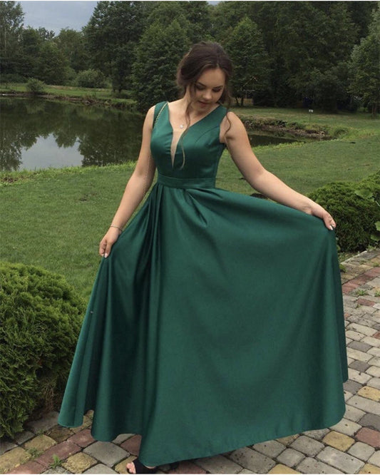 Green Satin Bridesmaid Dresses