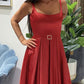 Long Satin Spaghetti Straps Bridesmaid Dresses
