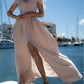 Cold Shoulder Split Chiffon Bridesmaid Dresses Long