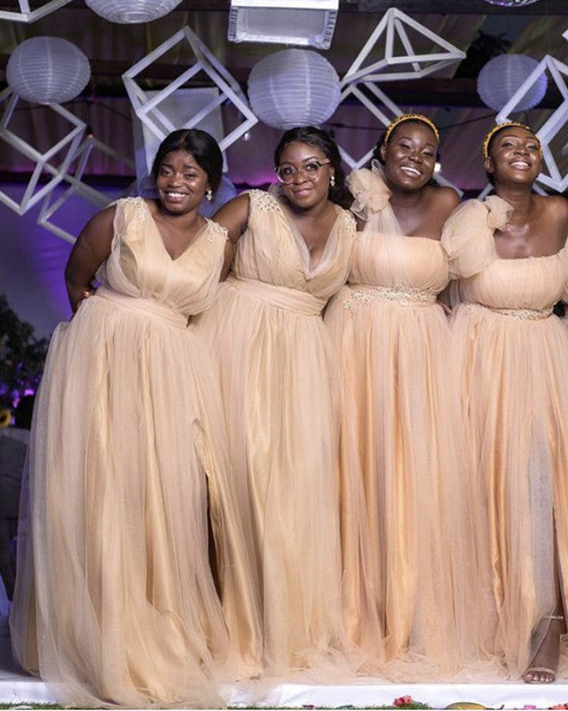 Tulle Bridesmaid Dresses Mismatched