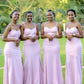 Spaghetti Straps Sweetheart Split Bridesmaid Slip Dresses