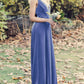 Simple Velvet Bridesmaid Dresses V Neck Floor Length