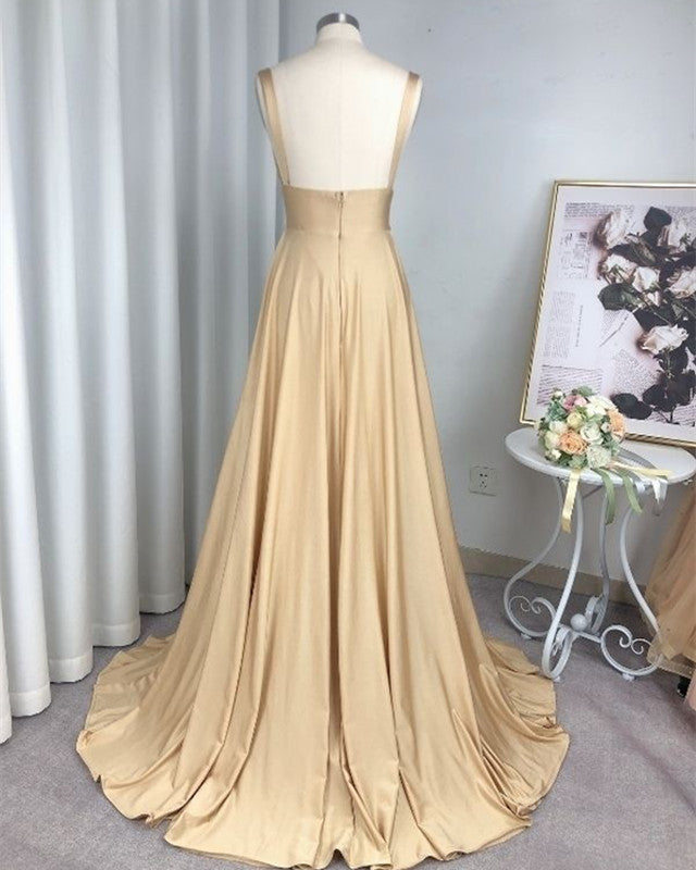 Rustic Bridesmaid Dresses Chiffon Plunge Neck