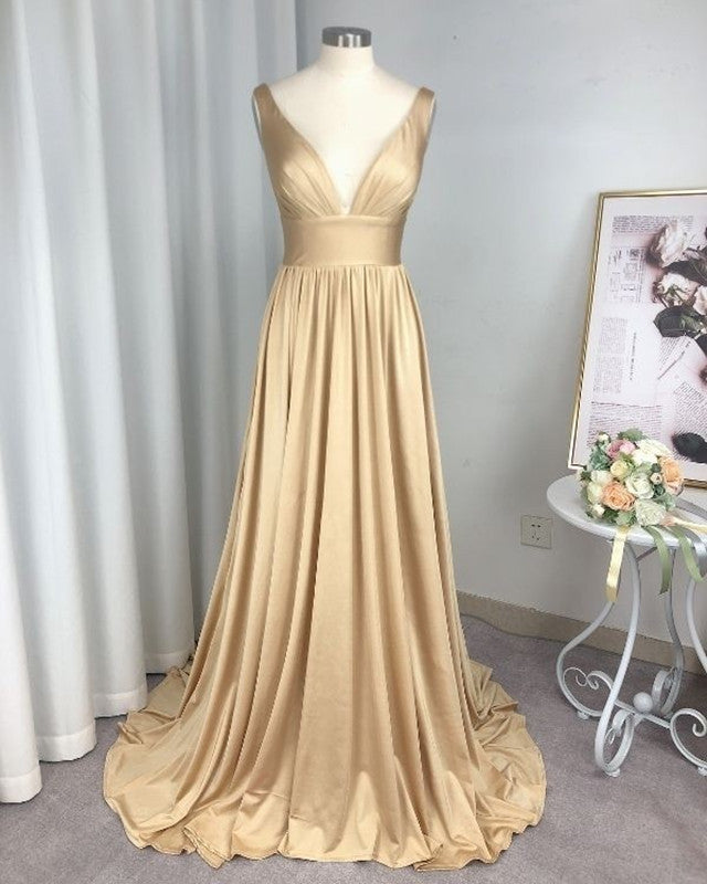 Rustic Bridesmaid Dresses Chiffon Plunge Neck