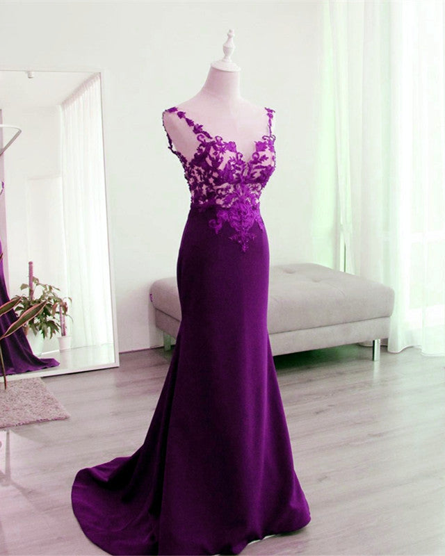 Purple Mermaid Prom Gowns