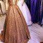 Sparkly Prom Dresses Off The Shoulder Ball Gown