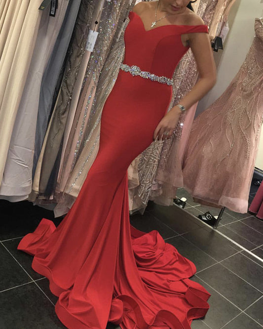 Red Prom Dresses Mermaid
