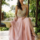 Beaded V Neck Split Chiffon Prom Dresses Open Back