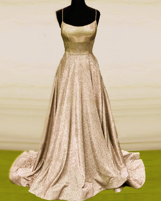 Long Glitter Prom Dresses Leg Split