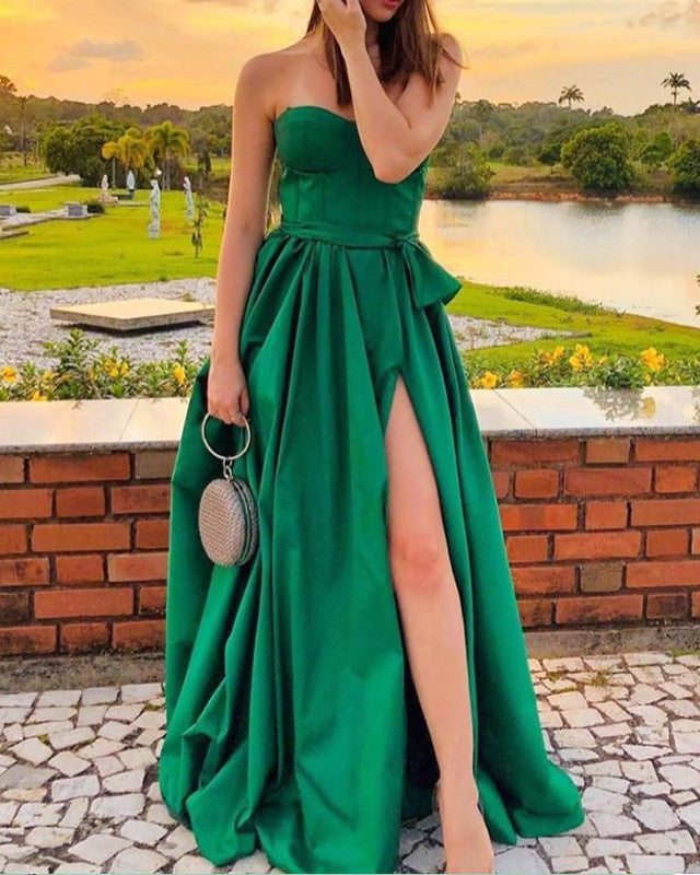 Green Strapless Bridesmaid Dresses