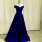 Royal Blue Bridesmaid Dresses Satin Off The Shoulder