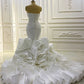 Mermaid Wedding Dresses Pleated V Neck Ruffles