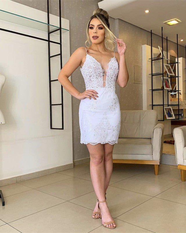 Two In One Wedding Dresses Chiffon V Neck Appliques