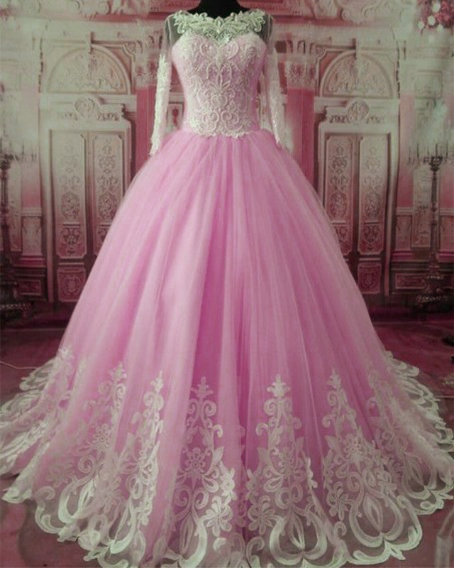 Princess Wedding Dresses Lace Long Sleeves