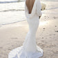 Sexy Mermaid Wedding Dresses Long Sleeves Drapped Back