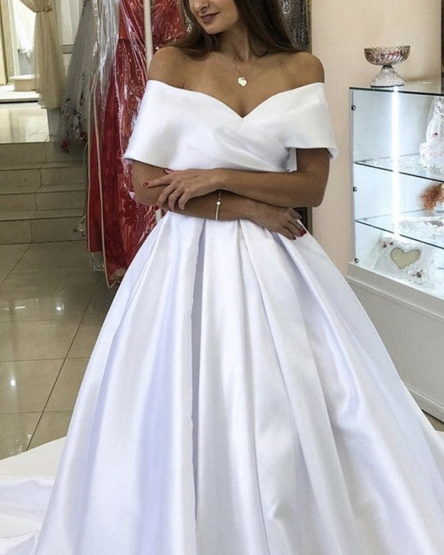 Princess Off The Shoulder Ball Gown Wedding Dress Simple