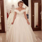 Princess Wedding Dress Ball Gown Satin Off The Shoulder
