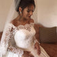 Vintage Ball Gown Long Sleeves Wedding Dress Lace