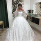 Vintage Ball Gown Long Sleeves Wedding Dress Lace